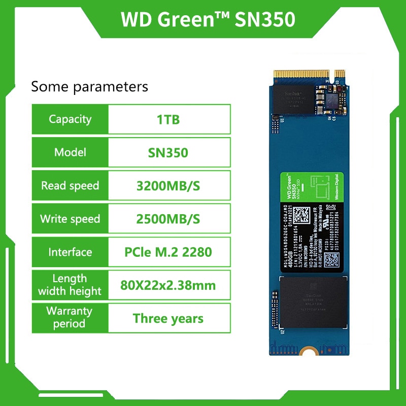   WD ׸ NVMe SSD PCIe 3.0, M.2 2280, 25..